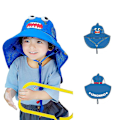 Miniatyrbilde 1 av 4: Upf50+ Barne Solhatt Sommer Fiskerhatt Solhatt Utendørs Solhatt（58cm，hai）
