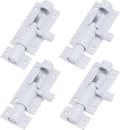 Vit Fatbandslås i Aluminiumlegering, Glidande Dörrlås 2 Tum, Säkerhetslås med Skruvar, 4-pack