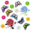 Miniatyrbillede 2 af 5: Dww-36 stk. blomsterbroderi stryge-på patch, sommerfugl broderi klistermærke stryge på patches sy-på Ecusson klistermærker til tøj, rygsække, jeans