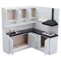Miniatyrbillede 2 af 5: Dukkehus Køkken Fint Håndværk Miniature Model Sød Udseende Mode Træ Dukke Møbler