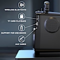 Miniatyrbild 5 av 5: Bluetooth trådlös högtalare bärbar kolumn högtalare subwoofer utomhus musikcenter dator FM-radiohögtalare（svart）