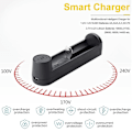 Miniatyrbillede 4 af 5: 18650 Lithium Batterilader 26650 21700 18340 C1 Batterilader（Sort）