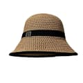Sammenfoldelig bøllehat i vævet hæklet design til UV-beskyttelse om sommeren Khaki