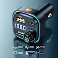 Pikkukuva 5 / 5: Bluetooth 5.0 FM-lähetin Handsfree-autoradion modulaattori Mp3-soitin USB + Type-C -laturiadapterilla autoon