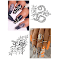 Miniatyrbild 4 av 5: 16 stycken orm nagelcharms strass metallcharm för naglar legering AB kristaller ädelstenar diamanter för nagel flatback nagelkonst strass för kvinnor flickor