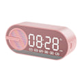 Miniatyrbilde 2 av 5: Bluetooth-høyttalerklokke med dobbel alarm og speilsubwoofer (én størrelse, rosa)