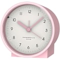 Miniatyrbild 1 av 5: Batteridriven analog alarmklocka tyst icke tickande, stigande pipljud, snooze, ljusfunktioner, enkel inställning (rosa)