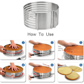 Miniatyrbillede 2 af 4: Ring Cutter Lagkage Slicer, Justerbar Ring 7 Lag Mousse, Til Nemt at Skære Kagebunde, DIY Rund Brød Bageform