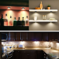 Miniatyrbild 5 av 5: Skåpsbelysning 6 LED-lampor dimbar under-cabinet belysning flerfärgad LED-batterilåda med fjärrkontroll och timerfunktion