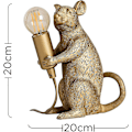 Miniatyrbillede 4 af 5: Moderne metallisk guldmalet rotte design bordlampe dyremuslampe bordlampe til stue spisestue soveværelse Shine Electronics