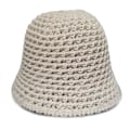 Miniatyrbild 1 av 5: Kvinnors enfärgade vävda hinkhatt andningsbar stickad solskydd fiskarhatt för vår och sommar (beige)