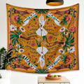 Miniatyrbillede 2 af 2: Wekity Skull Flower Girl Tapestry Home Tapestry Æstetisk Kunst Hjem Baggrund Stof Dekoration Gave Pool Tapestry Stue Soveværelse Dekoration (GT3