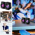 Miniatyrbild 1 av 5: Rensning Luminous LED Desktop Computer Audio Mini Laptop Parat Högtalare Multimedia Audio（Svart）