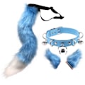 Miniatyrbild 4 av 5: Hårklämmor Tuppstjärt Djur Element Justerbar Faux Päls Solid Varg Svans Öron Krage För Cosplay (Vit)