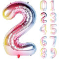 Miniatyrbild 1 av 5: Nummer 7 Pastell Regnbåge Folieballong för Flickans 7-årsdagsfest, 40 tum LOL Partys Helium Ballon för Barnkalas
