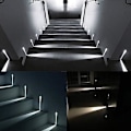 Miniatyrbilde 3 av 4: 2 stk innendørs 220V LED-innfelt trappelys, varmt hvitt, svart