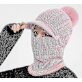 Miniatyrbillede 4 af 5: Dame Én Stykke Slouchy Fleece Hue Halstørklæde Maske Varm Vinter Strikket Hue