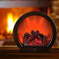 Miniatyrbild 3 av 5: Simulerad spis kreativ små prydnader hantverk ljusstake simulering dekoration LED kol flamma vindlampa (rektangel)