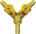 3/8\" Slangekugleventil Y-formet messingfittings 2 kontakter 3-vejs forbindelse (til 11 mm slange)