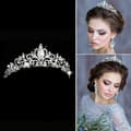 Brudekrone og tiara med krystaller for brudehårstilbehør Sølv Hart Tiara for kvinner og jenter