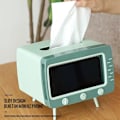 Miniatyrbild 3 av 5: Vävnadslåda Retro TV Telefonhållare Stativ för Multifunktionell Vävnadslåda Hållare för Kök Sovrum Kontor Salong Badrum Vävnadsöverdrag Grön