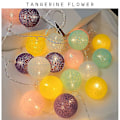 Miniatyrbild 2 av 2: 20 LED-bomullsbollar Globe String Fairy Lights Sovrum Bröllop Jul Fest Dekor