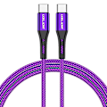 Miniatyrbild 1 av 5: 1m 2m 3m 60w Usb C Typ-c Snabbladdningskabel Laddningsdatakabel Dubbel Typ-c-3m Lila