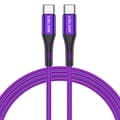 Miniatyrbilde 1 av 5: 1m 2m 3m 60w Usb C Type-c Hurtiglading Kabel Lad Data Ledning Dobbel Type-c-3m Lilla