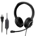 Kablet USB-headset Call Center-headset med mikrofon Spill Støydempende Over-Ear-hodetelefoner for datamaskin PC bærbar PC（Svart）