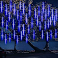 Miniatyrbilde 1 av 5: 10 rør 30CM LED Meteor regnlys Vanntett utendørs dusj regnlys for jul bryllupsfest Kveld Hjem Tre Gran Hage (Blå) Cisea