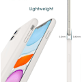 Miniatyrbild 5 av 5: Silikonfodral för iPhone 11 (2019) 6,1 tum, Silkeslen Yta Helkroppsskyddande Fodral, Stötsäkert Omslag med Mikrofiberfoder (Vit)