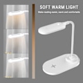 Miniatyrbillede 4 af 5: LED-skrivebordslampe med berøringskontrol, trådløs opladning og 3 farvetilstande, øjenvenlig kontorlampe, svanehals-bordlampe