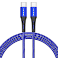 Miniatyrbild 1 av 5: 1m 2m 3m 60w Usb C Typ-c Snabbladdningskabel Laddningsdatakabel Dubbel Typ-c-3m Blå