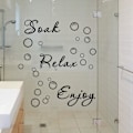Pikkukuva 4 / 4: 2 kappaletta kylpyhuoneen seinätarraa Soak Relax Enjoy Kylpyhuoneen säännöt seinätarra vinyyli