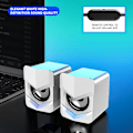 Pikkukuva 1 / 2: Kannettava tietokone, pieni kaiutin, pöytätietokone, USB-multimedia, ylipainoinen subwoofer (valkoinen)