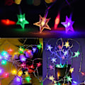 Miniatyrbild 3 av 5: 100 LED 49 FT Stjärnformade ljusslingor, Plug In Fairy String Lights Vattentäta, Utbyggbara för inomhus, utomhus, bröllopsfest, julgran, nyår, Gar