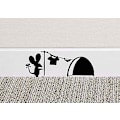 Pikkukuva 1 / 5: Dww-Setti 5 mustavalkoista hiirireiän seinätarraa 7x17cm, taiteelliset tarrat, perhetarrat hauskat tarrat