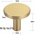 Pikkukuva 2 / 5: 4 kappaleen sarja, harjattua messinkiä seinäkoukut, 32mm x 35mm, kultaiset takki- ja pyyhekrokit kylpyhuoneeseen, naulakot, pyyhetelineet (pyöreä)