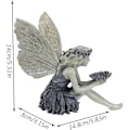 Miniatyrbild 2 av 5: Sittande älva staty solros harts figur trädgårds prydnad för utomhus gräsmatta gård konst veranda