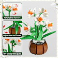 Miniatyrbild 2 av 5: Blombyggset för Vuxna, Blombukett Påskliljor Bonsai Växt, Botanisk Samling Heminredning, Kreativ Leksakspresent för Pojkar Flickor 6+