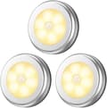 LED-nattlys med bevegelsessensor, hvitt-varmt, 6 LED-lys bevegelsessensorbatteri, trappelys