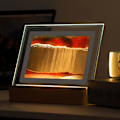 Miniatyrbillede 1 af 5: 3D Flydende Sandkunst, 360 Roterende Timeglas Dekoration, Kreativ Kunst Sandkunst Flydende Bevægelse Stue Soveværelse Bordlampe Dekoration 10ML Kvadrat