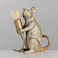 Miniatyrbillede 3 af 5: Moderne metallisk guldmalet rotte design bordlampe dyremuslampe bordlampe til stue spisestue soveværelse Shine Electronics