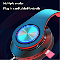 Pikkukuva 3 / 5: Päässä pidettävät taitettavat TWS-kuulokkeet Langaton Bluetooth 5.0 Kuulokemikrofoni FM/TF-kortti Aux-in-toiminto 7-värinen gradienttiaukko Sisäänrakennettu mikrofoni