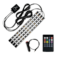 Miniatyrbilde 1 av 2: 48 lys bil interiør RGB LED lysstang eneste atmosfærelys fjernkontroll Q（B）