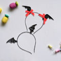 Miniatyrbillede 3 af 5: Kreativ flagermus vinge pandebånd Halloween djævel flagermus hårbøjle Cosplay hovedbeklædning（Rød）
