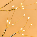 Miniatyrbillede 4 af 5: Led-trådsnattelys træfe-lys boligindretning natlampe usb-batteridrevet til soveværelse sengebordslampe（72 led-blade）