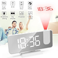 Miniatyrbild 2 av 5: LED-väckarklocka med digital display, stor skärm, projektionsklocka, spegelväckarklocka, projektion