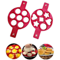Miniatyrbillede 1 af 5: Pandekageform maker Mini pandekageform maker Non-stick silikone bageform rund form silikone æg ringe muffin hjerte pandekageform form