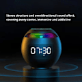 Miniatyrbild 3 av 5: Trådlös Bluetooth-högtalare Färgglad subwoofer med LED-display FM-radio Väckarklocka Bluetooth Hifi-kort MP3-musikspelare J（Svart）